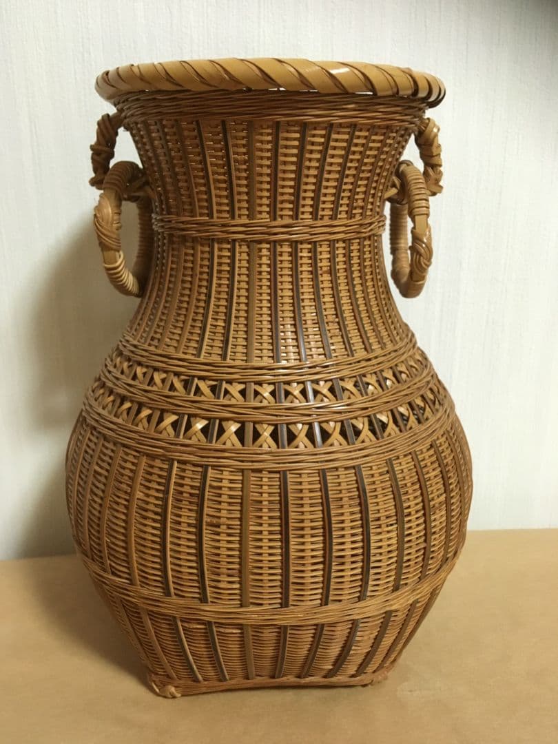 花籠　竹籠　竹かご　花竹籠　工芸品　竹細工　田辺一竹斎