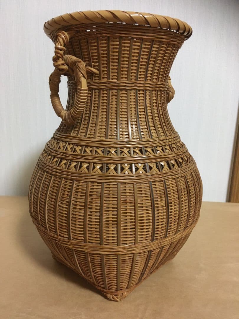 花籠　竹籠　竹かご　花竹籠　工芸品　竹細工　田辺一竹斎