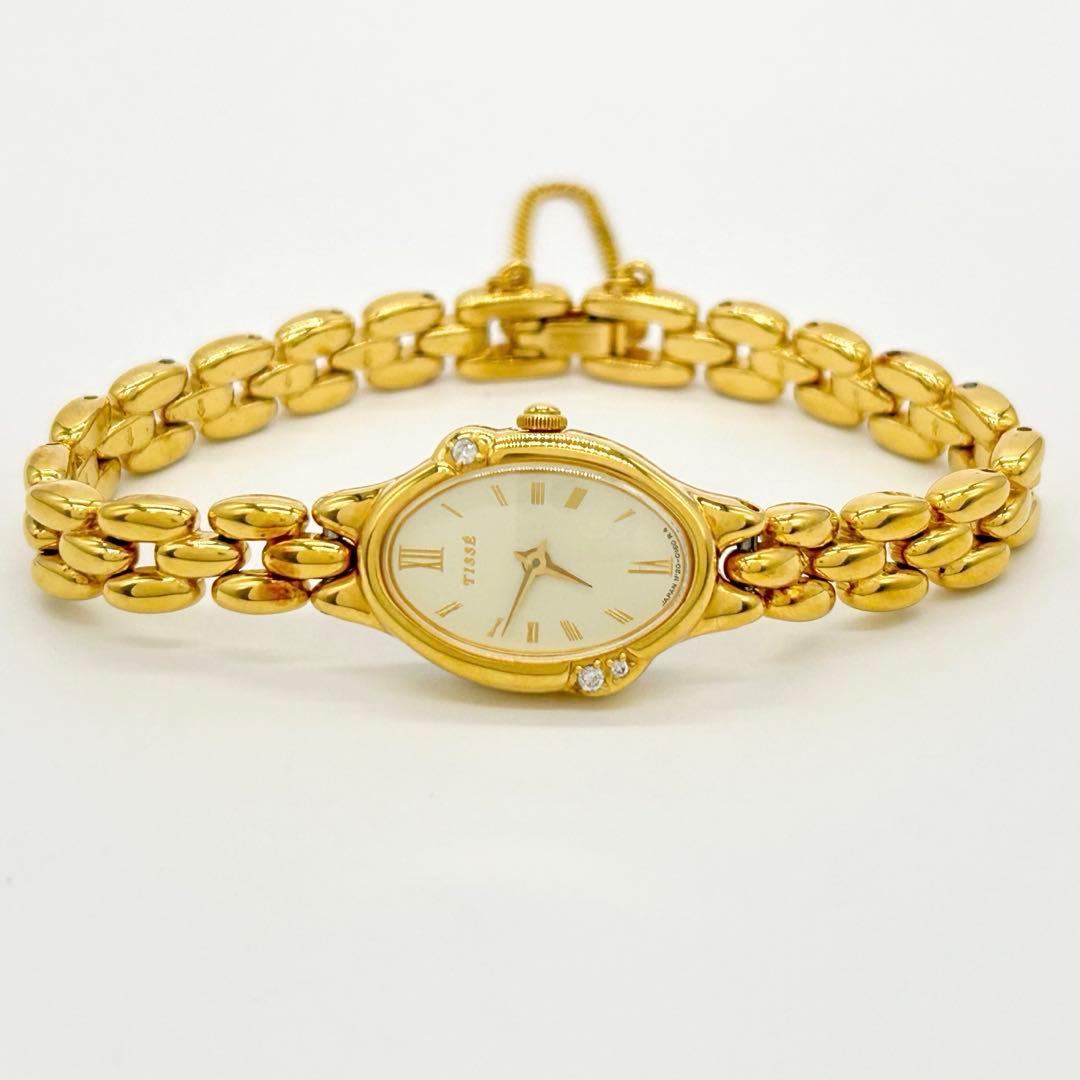 SEIKO TISSE ダイヤ 3P 1F20-5030 クォーツ 腕時計