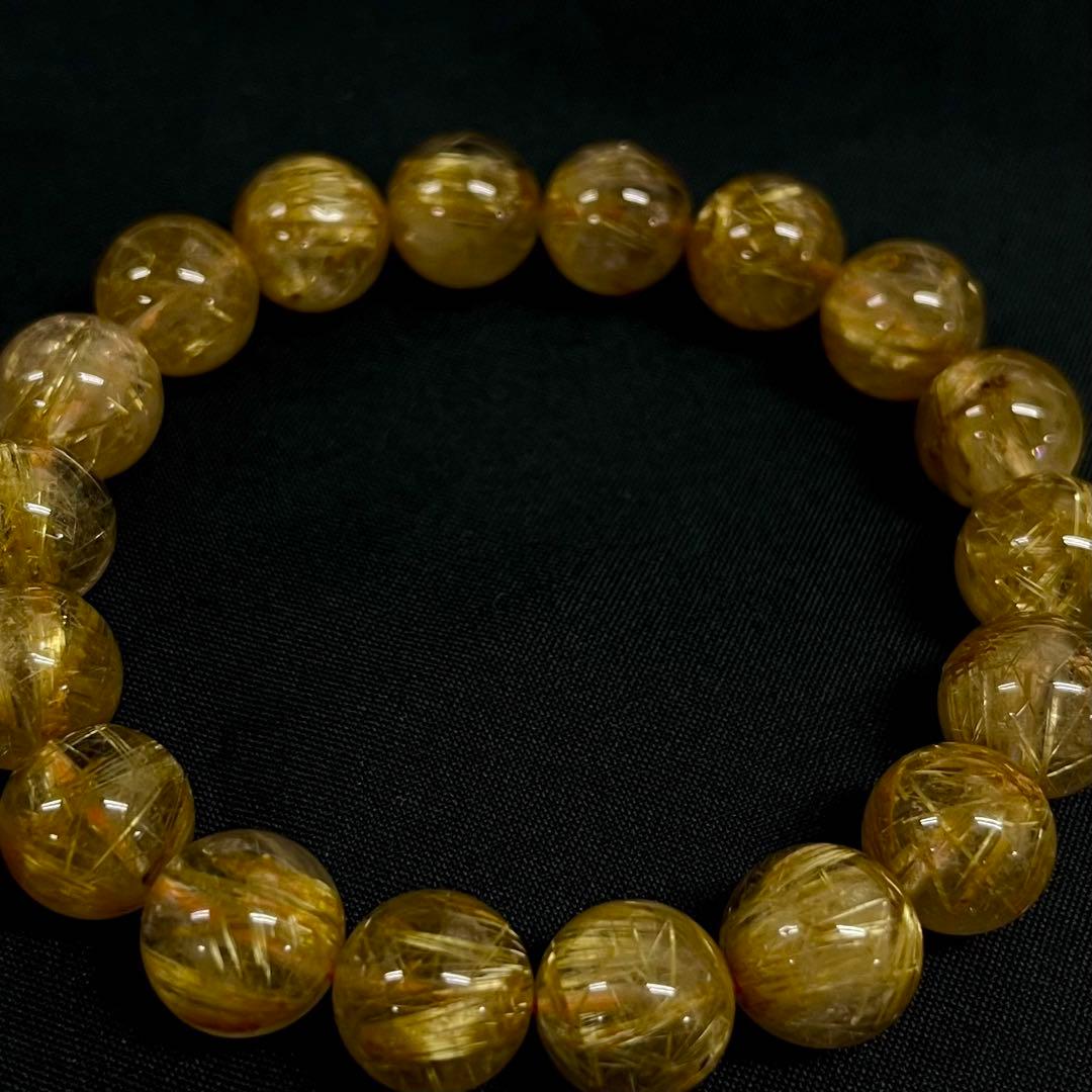 極上タイチンルチル11mmブレスレット　透明度、金針最強