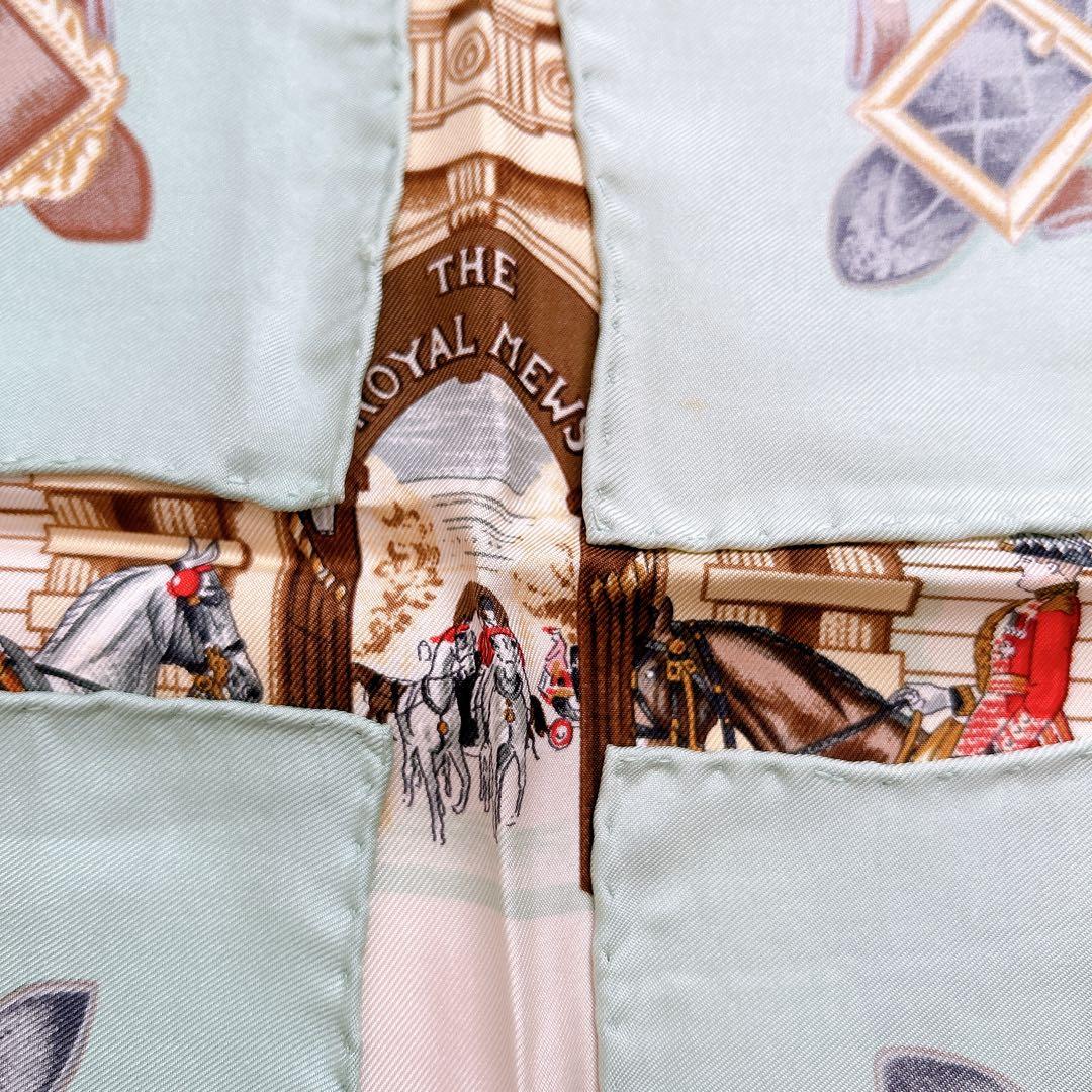 エルメス カレ90・THE  MEWS(王室の馬小屋)ライトグリーン