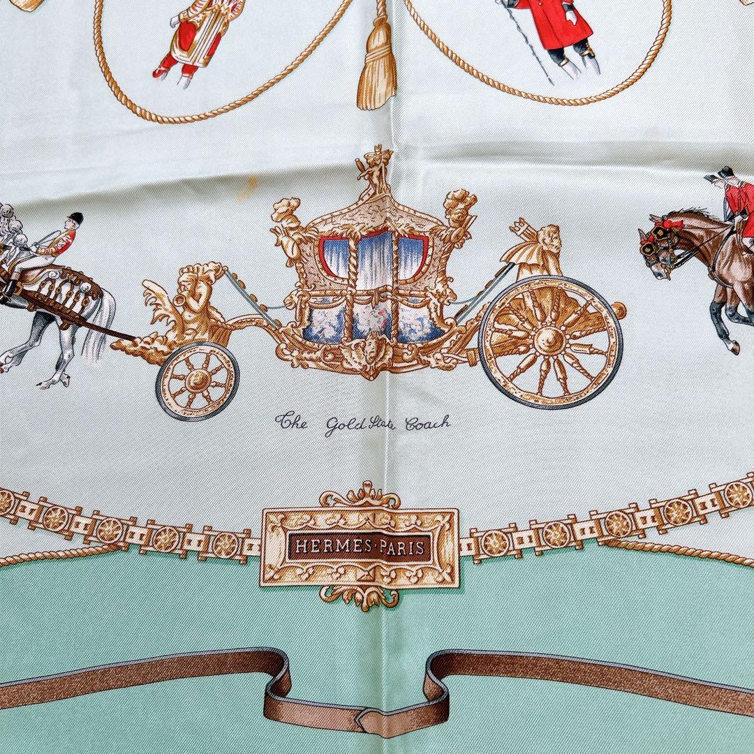 エルメス カレ90・THE  MEWS(王室の馬小屋)ライトグリーン