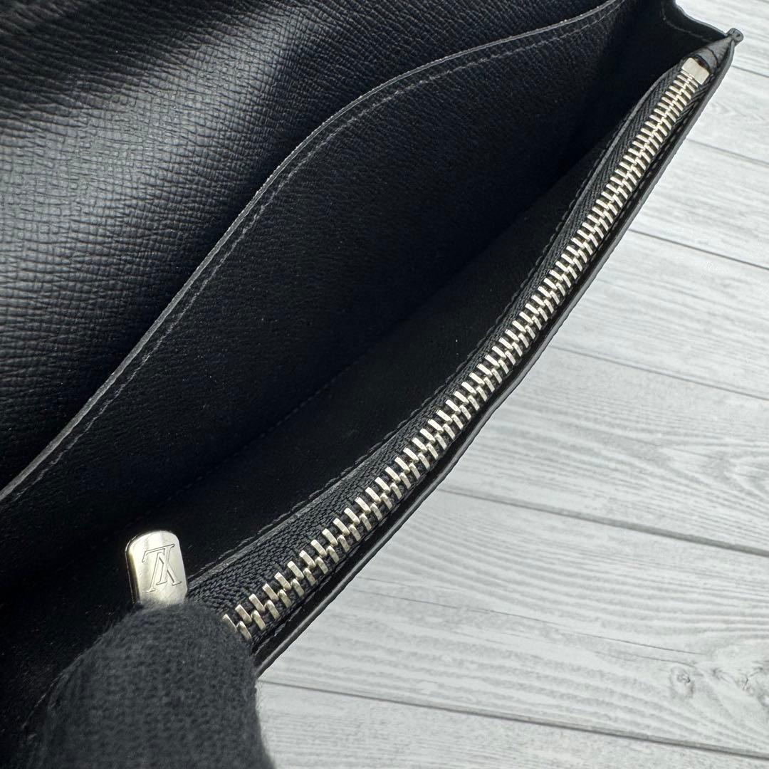 【極美品 近年モデル】ルイヴィトン ブラザ 長財布 タイガ レザー ブラック