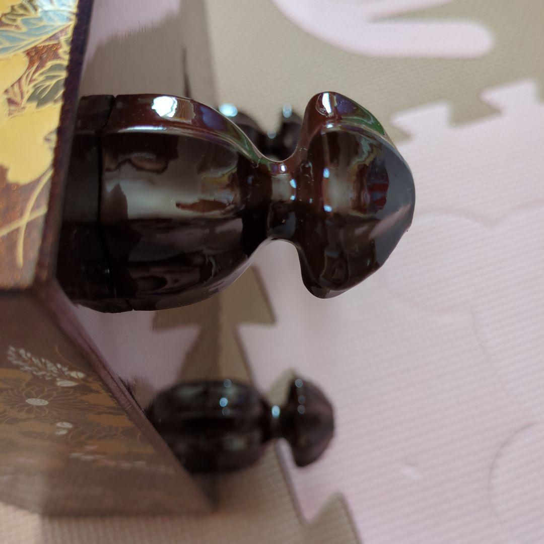 漆芸基盤　柳山作　碁盤碁石入れセット　ミニサイズ