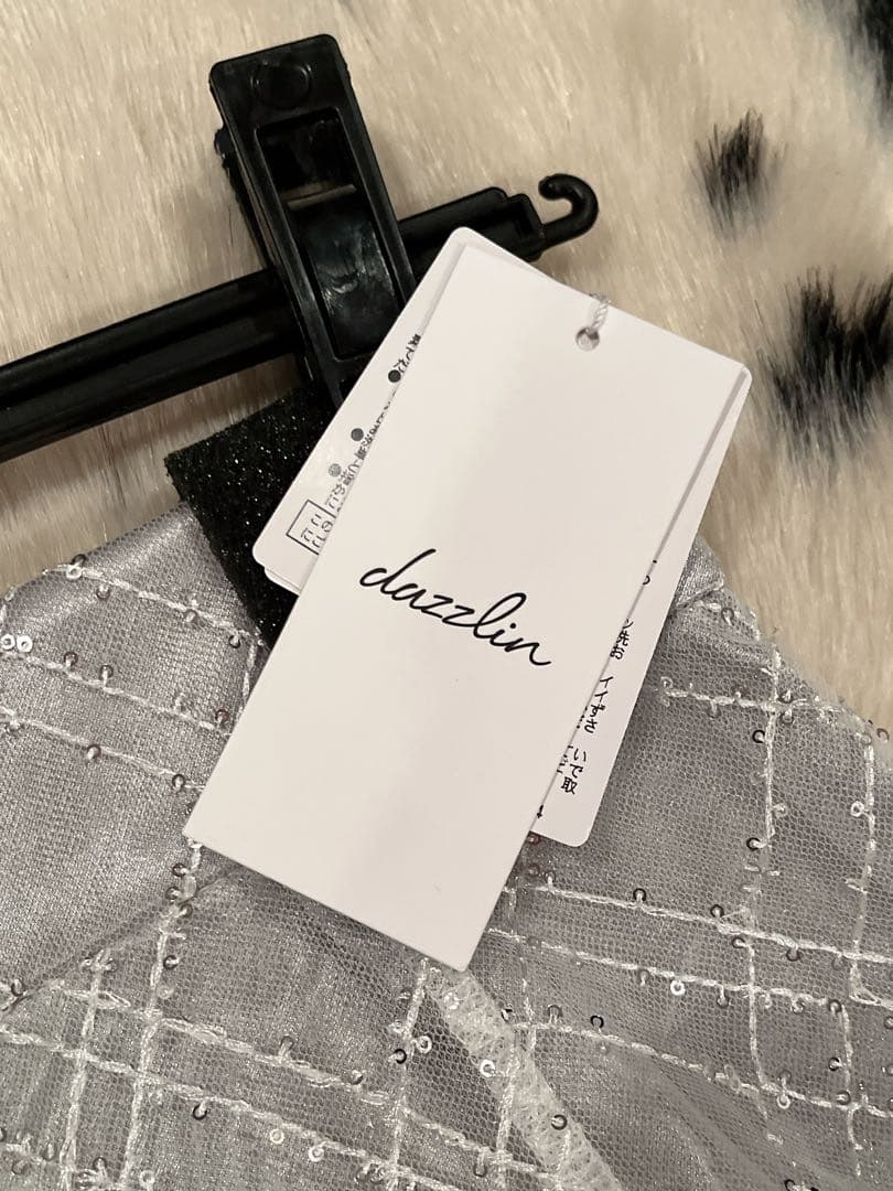 新品未使用dazzlinスパンコールチュールチェックスカート s size