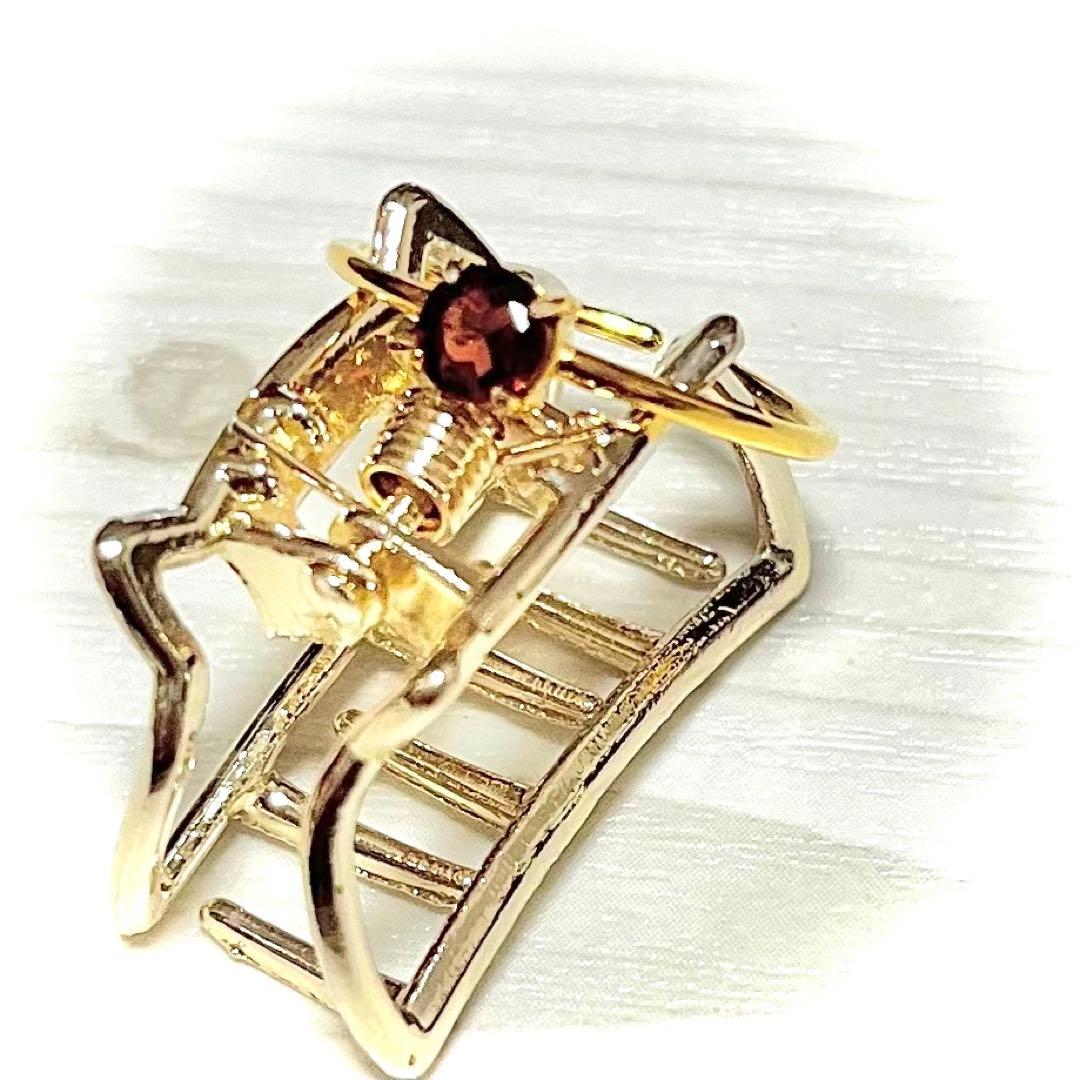silver925 モザンビークガーネット♡スタッキングリング◝✩ゴールドカラー