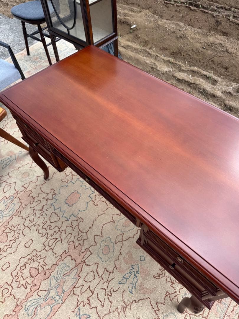 IDC大塚家具 KENT 両袖デスク 東海家具 西洋クラシック　書斎机