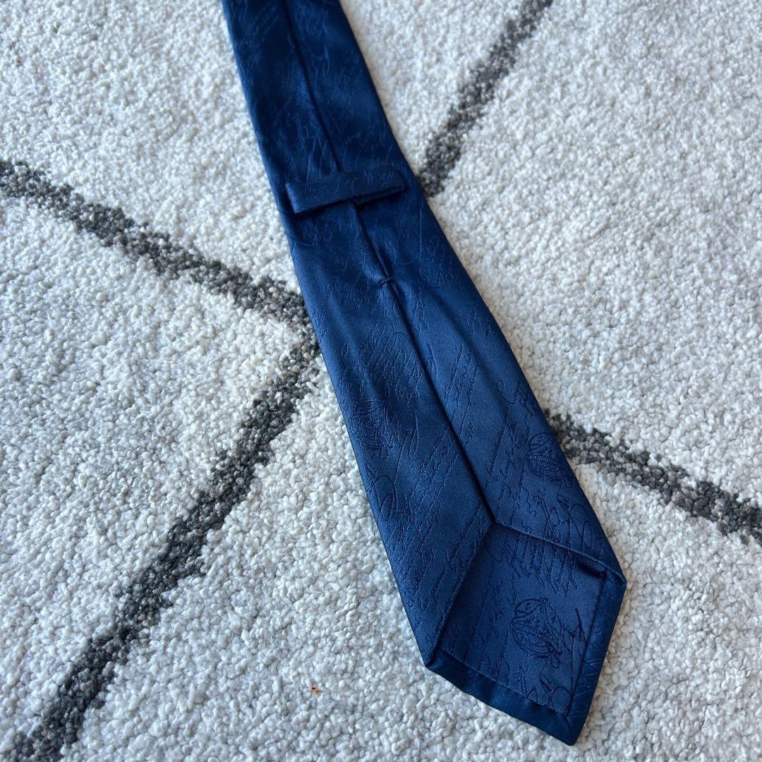 Berluti ベルルッティ　カリグラフィ　メンズネクタイネイビー　シルク100