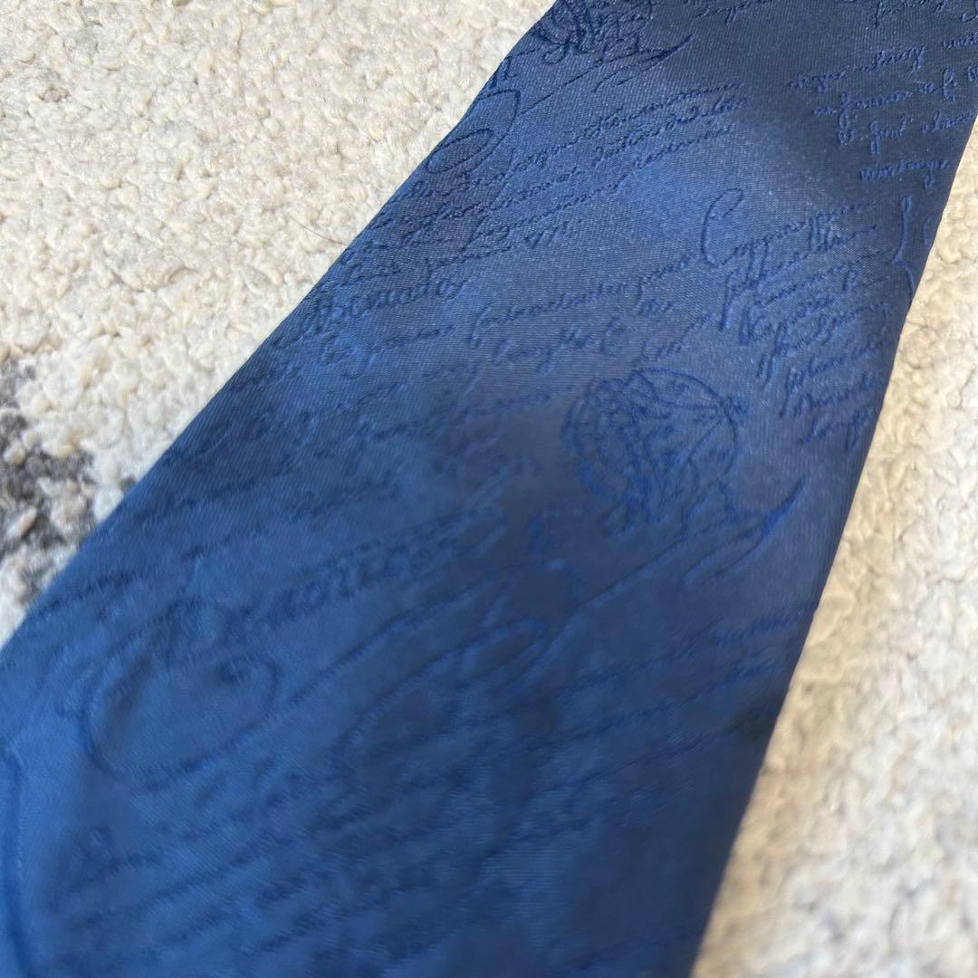 Berluti ベルルッティ　カリグラフィ　メンズネクタイネイビー　シルク100