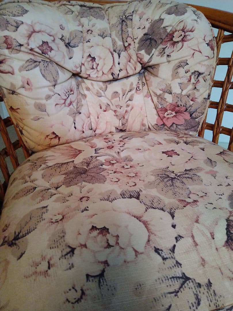 ラタンチェア 籐椅子 ビンテージ アンティーク 昭和レトロ