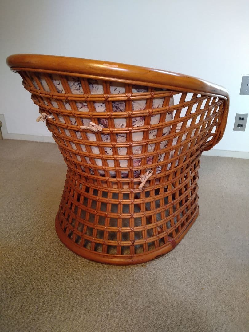 ラタンチェア 籐椅子 ビンテージ アンティーク 昭和レトロ