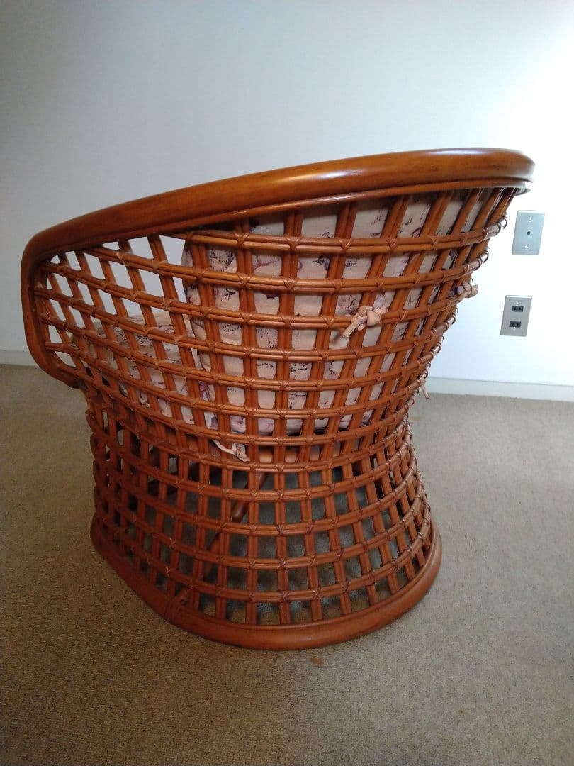 ラタンチェア 籐椅子 ビンテージ アンティーク 昭和レトロ