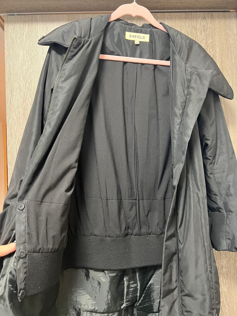 Enfold ブラックロングダウンコート