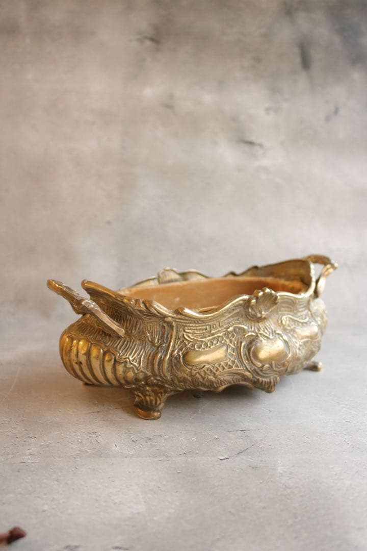 真鍮製 ロココ調 アンティーク ジャルニディエール プランターポット