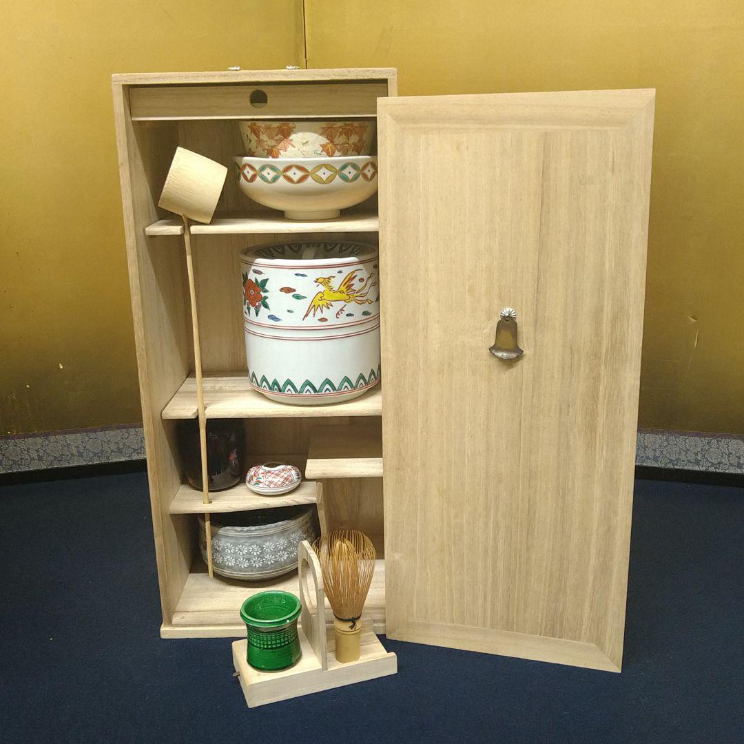 A811 茶道具 旅箱 旅箪笥 三段 桐 茶道具小物入れ 小物付