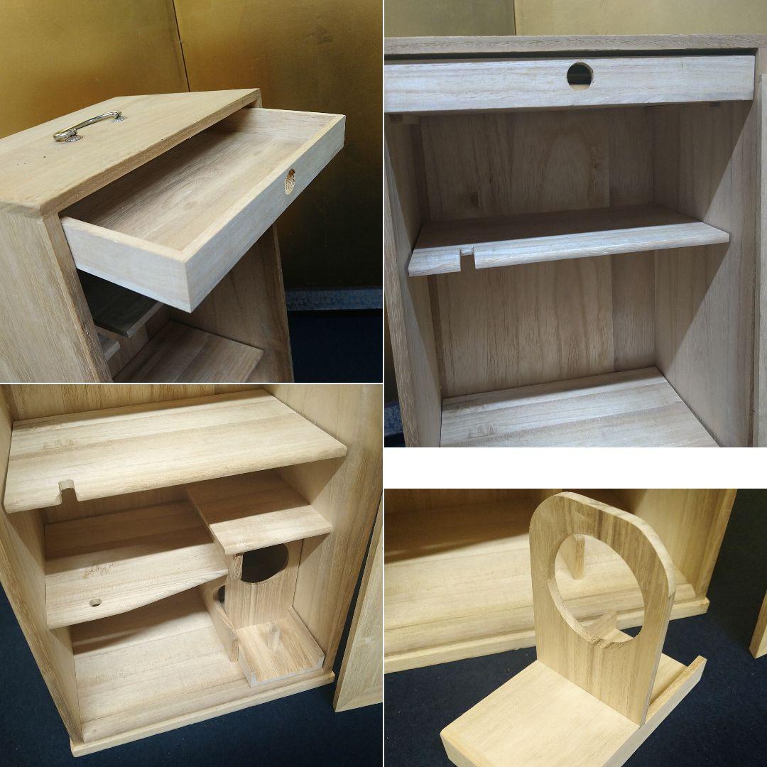 A811 茶道具 旅箱 旅箪笥 三段 桐 茶道具小物入れ 小物付