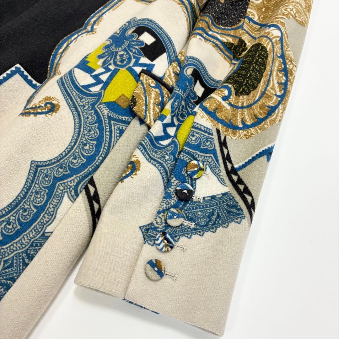 美品☆ETRO エトロ☆総柄ウールコート 38