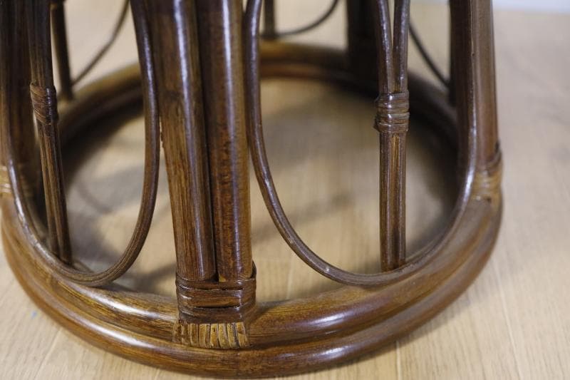 ほぼ未使用に近く極美品◆天然籐 座椅子/回転チェア 【ハイタイプ】 肘付き