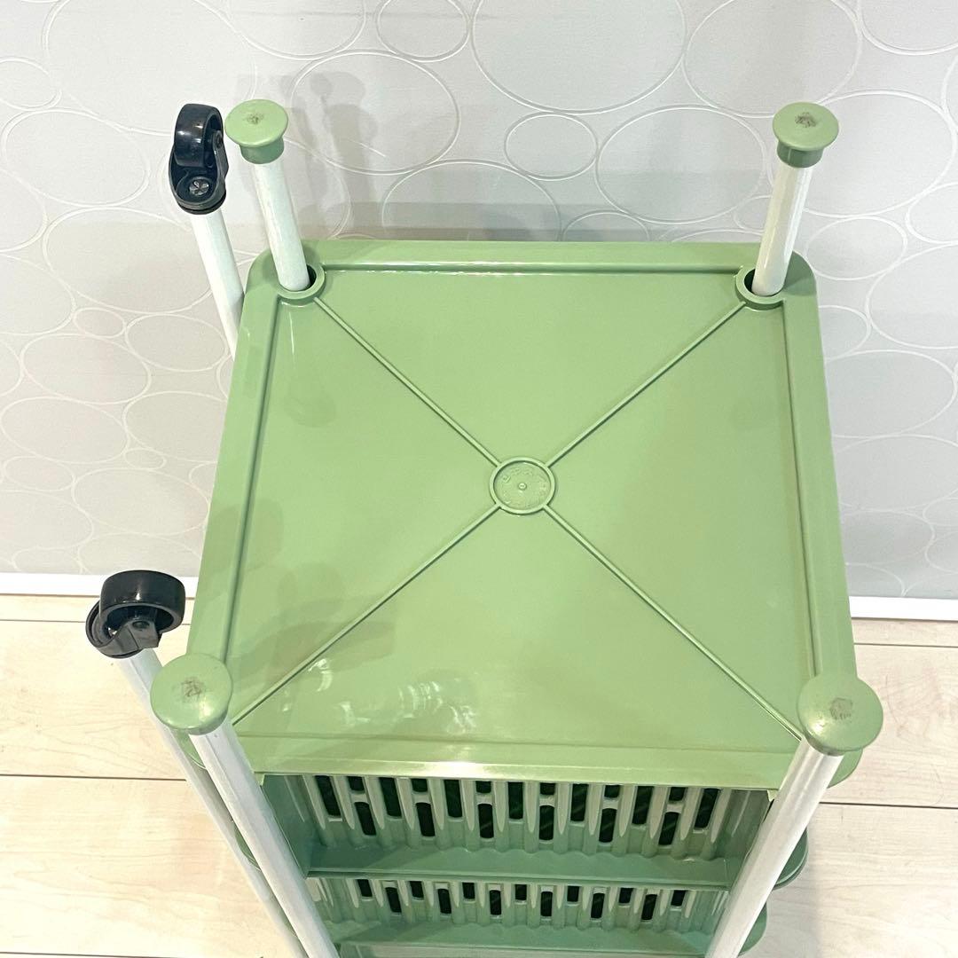 【希少】SEKISUI PLASTICS 収納ワゴン 昭和レトロ キャスター付