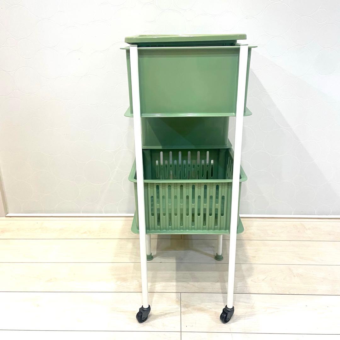 【希少】SEKISUI PLASTICS 収納ワゴン 昭和レトロ キャスター付