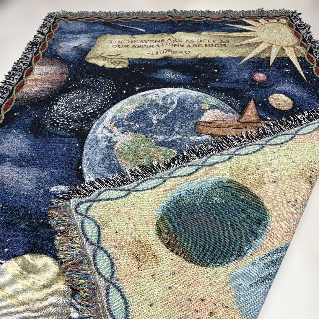 地球　惑星　宇宙　マルチカバー　ソファカバー　ヴィンテージラグ　180x128