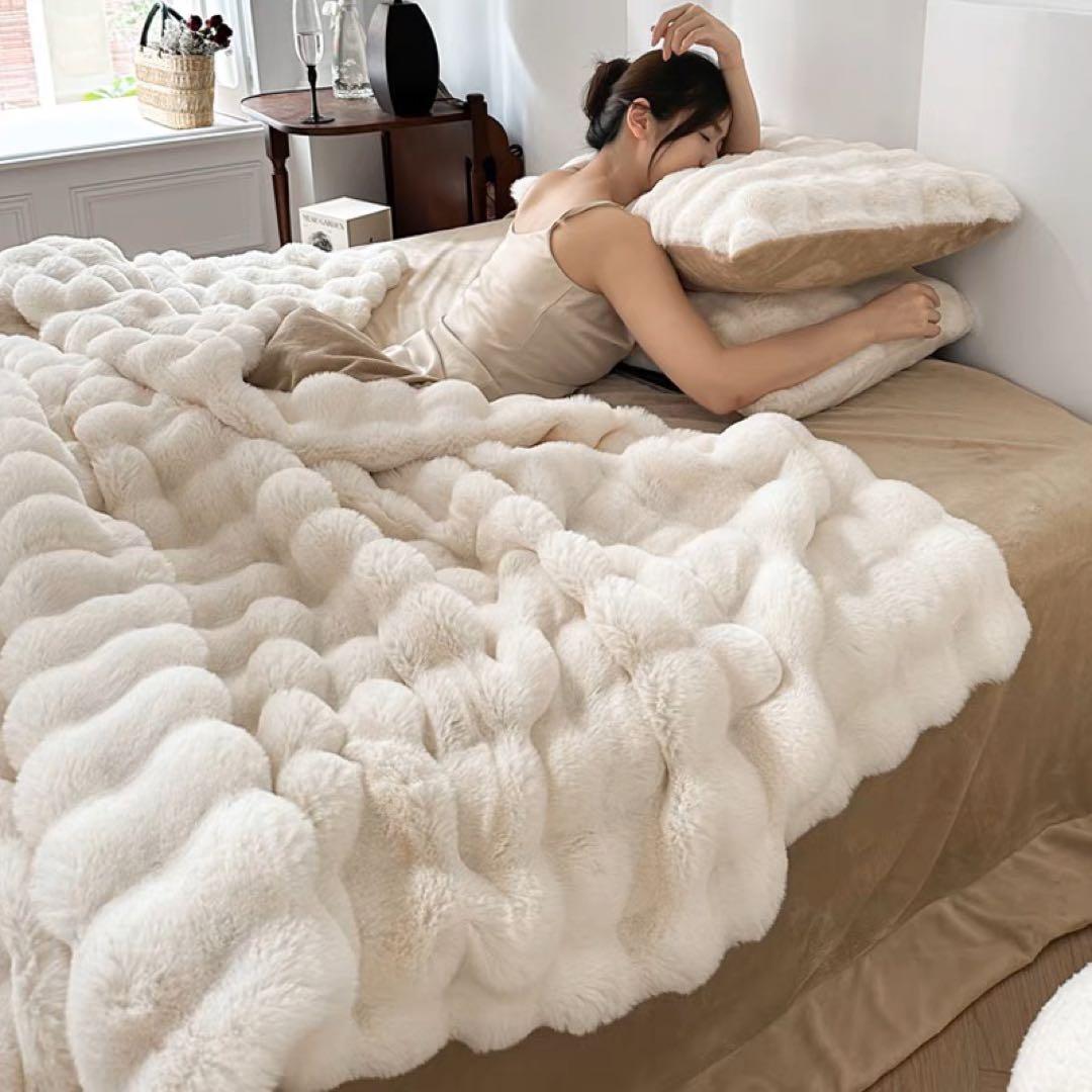 ホワイトフリースカバーセット クイーンサイズ