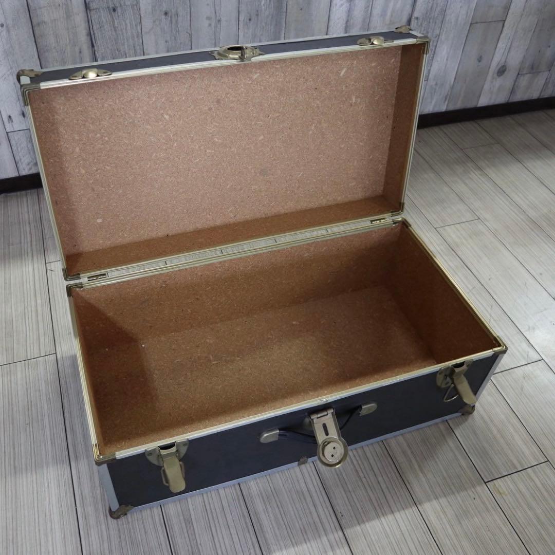 アメリカン　ヴィンテージ　家具　収納ボックス　トランク　ボックス　チャコールグレ