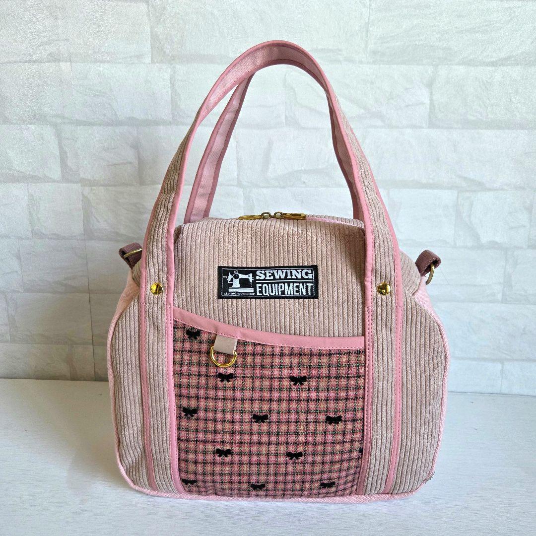 JUNE様　丸型ボストンバッグ　コーディロイ　　ハンドメイド