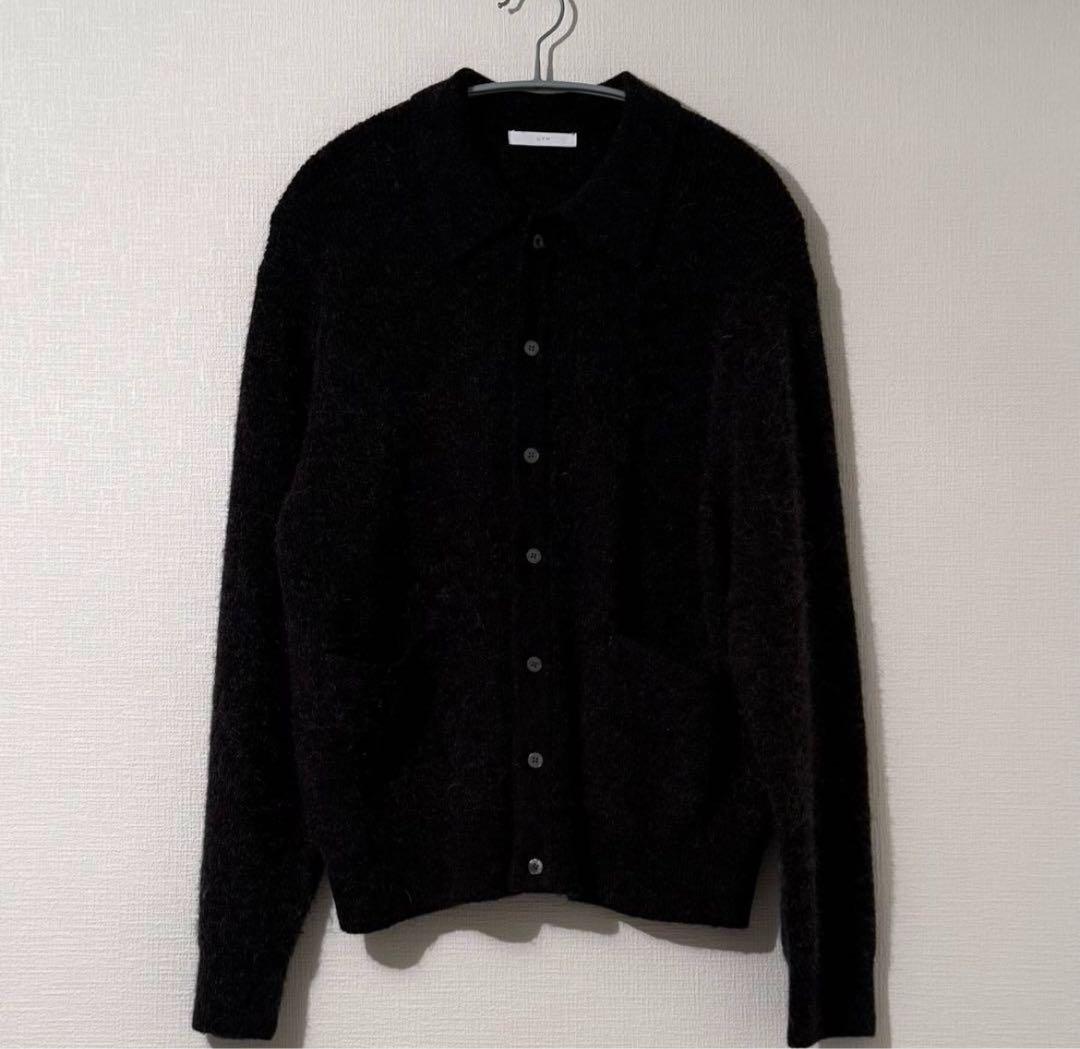 【WYM LIDNM】モヘア ニット シャツ カーディガン チャコール Mサイズ