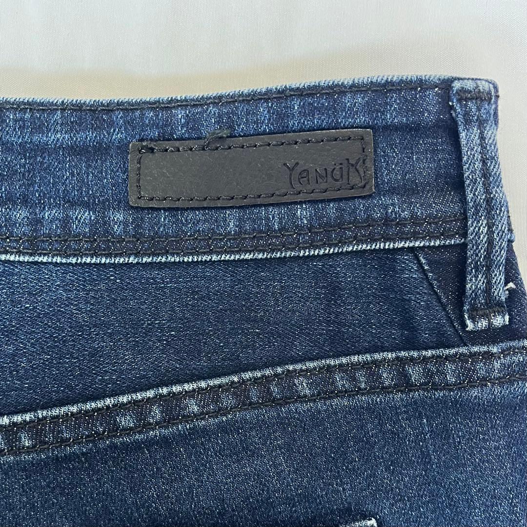 【極美品】YANUK 金子綾 コラボ スリムフレア デニム 25 濃紺 INR