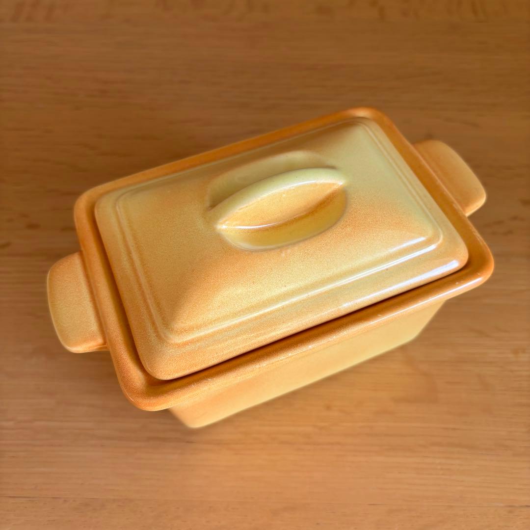 希少 新品未使用 TAXCO ヴィンテージ 陶器製 テリーヌ 型クリームオレンジ