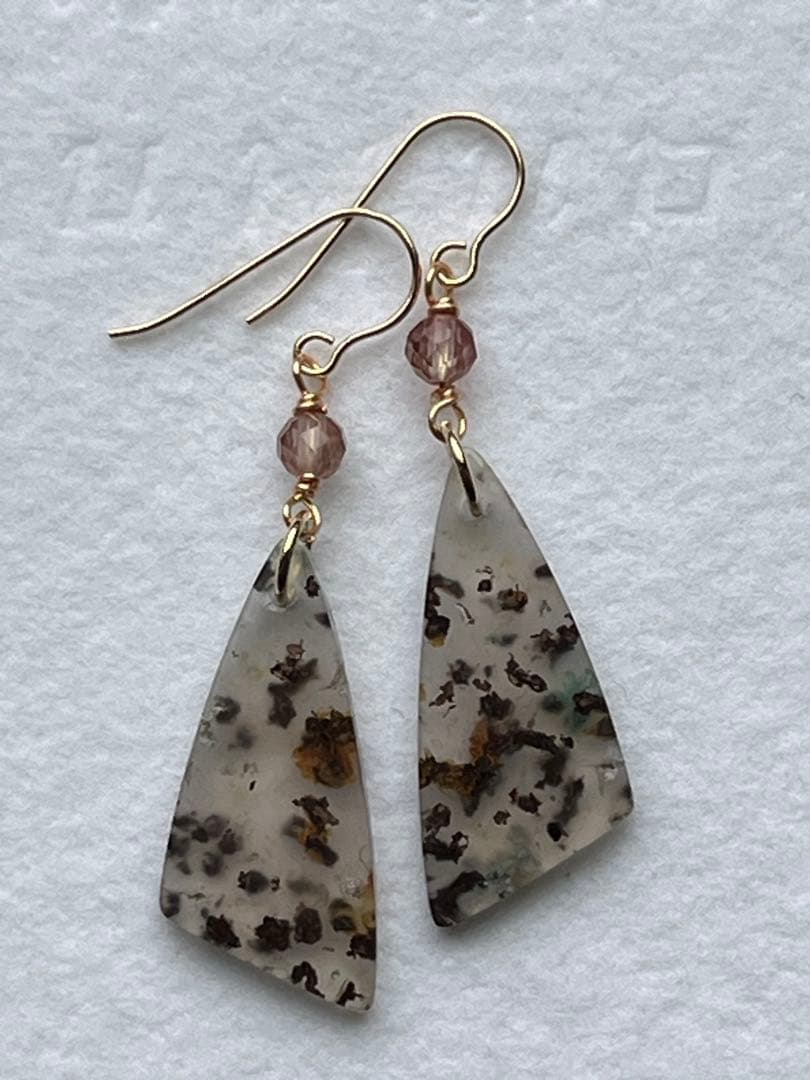 maumaumau　14kgf クリソコラコッパーインカルセドニー ピアス