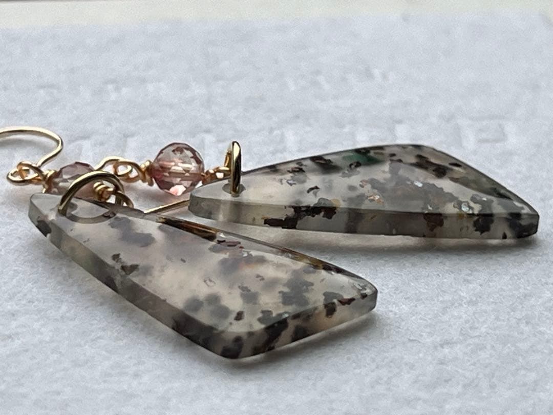 maumaumau　14kgf クリソコラコッパーインカルセドニー ピアス