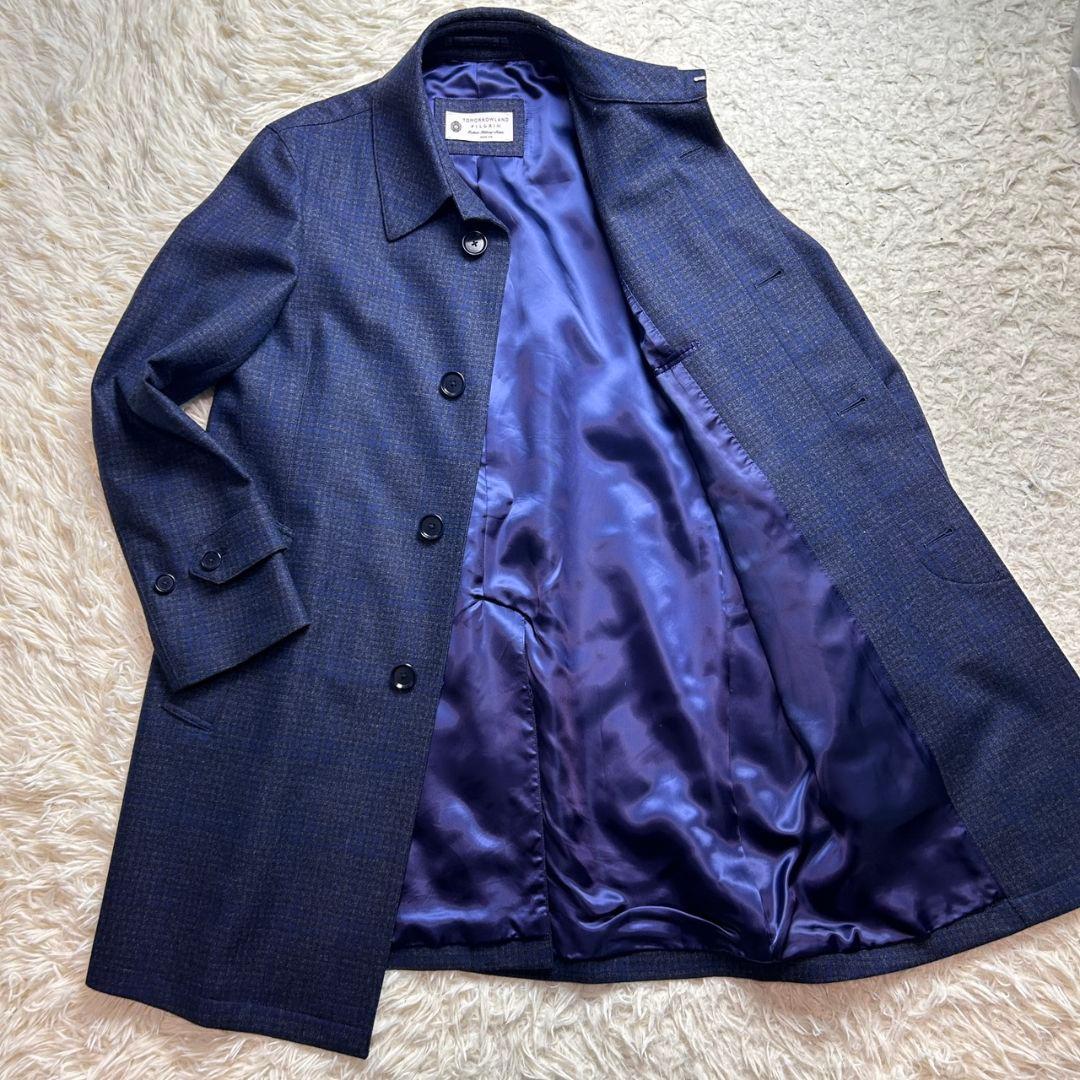 【極美品】トゥモローランド ピルグリム×ゼニア カシミヤ ステンカラーコート 紺