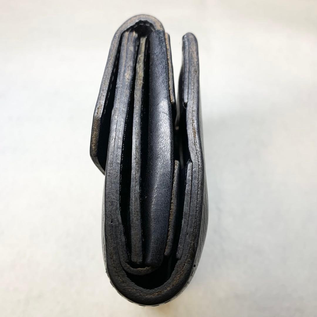 希少 ビアベリー ハッチバック コンパクト財布 折り財布 牛革 ブラック 保存箱