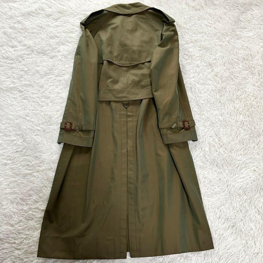 【美品】バーバリー　トレンチコート　ロング丈　タマムシ　メンズ　L相当