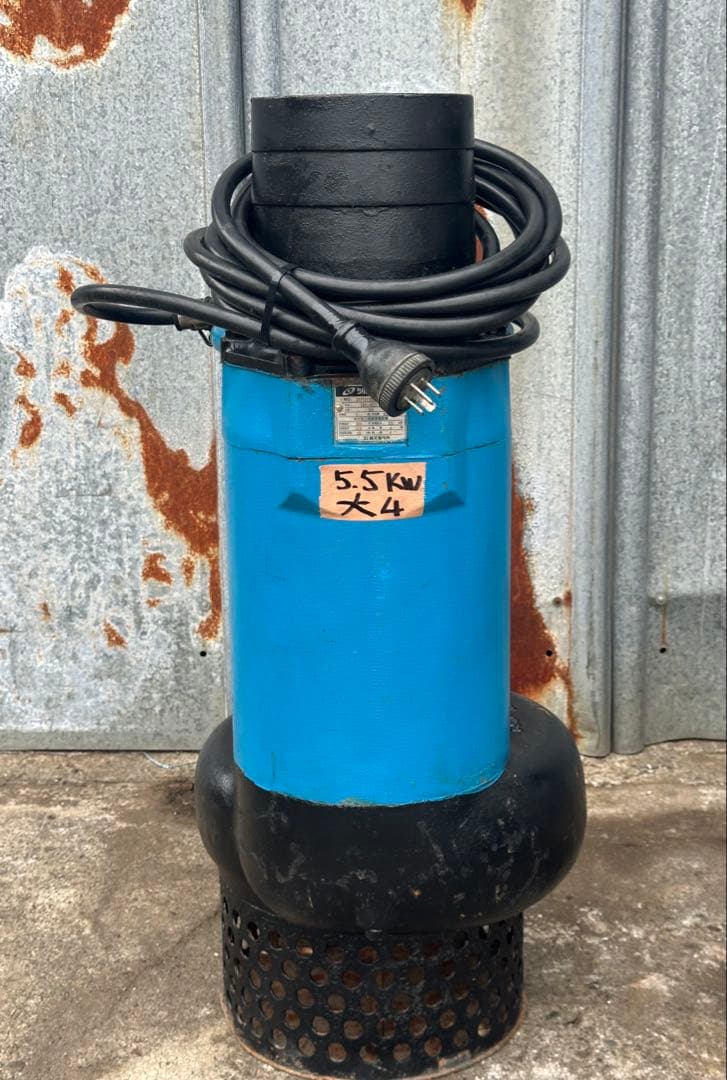 大4.ツルミ排水用水中ポンプKRS-85.5三相 200V 50Hz 5.5kW