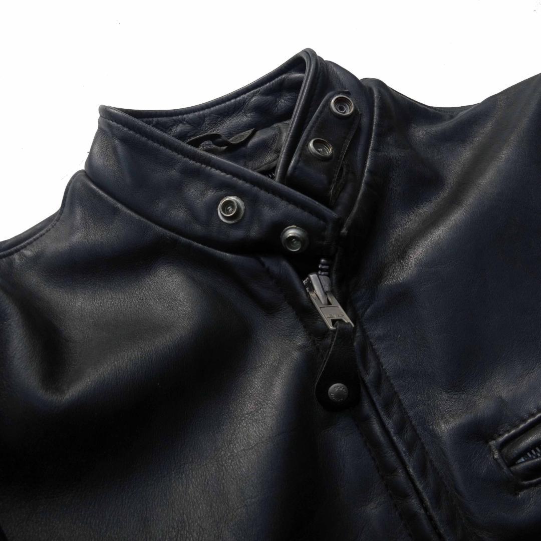 ショットUSA製641 LENZIP シングルライダース立ち襟 36ライナーなし