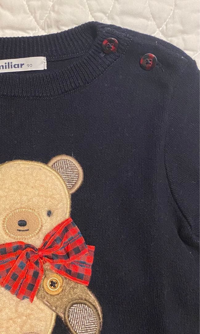 【美品】familiar　ファミリア　ニット　ワンピース　90