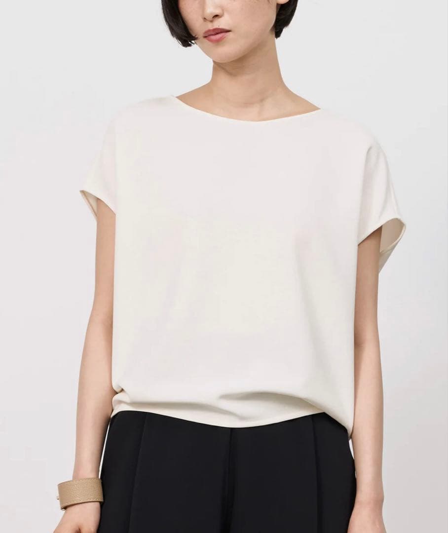 今期新品 SOEJU ショートスリーブコクーンブラウス 白 M