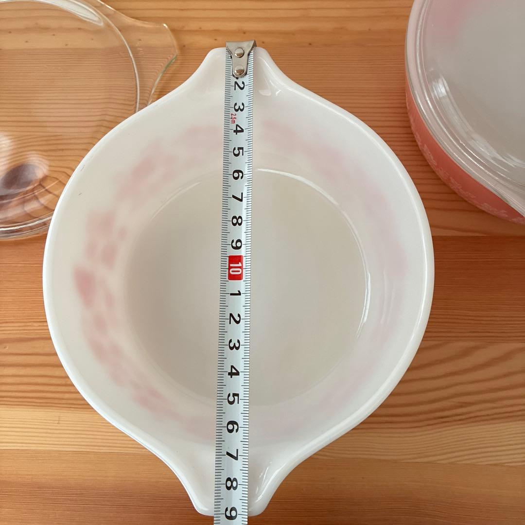 オールドパイレックス　キャセロール　ヴィンテージ　ピンクグースベリー　昭和レトロ