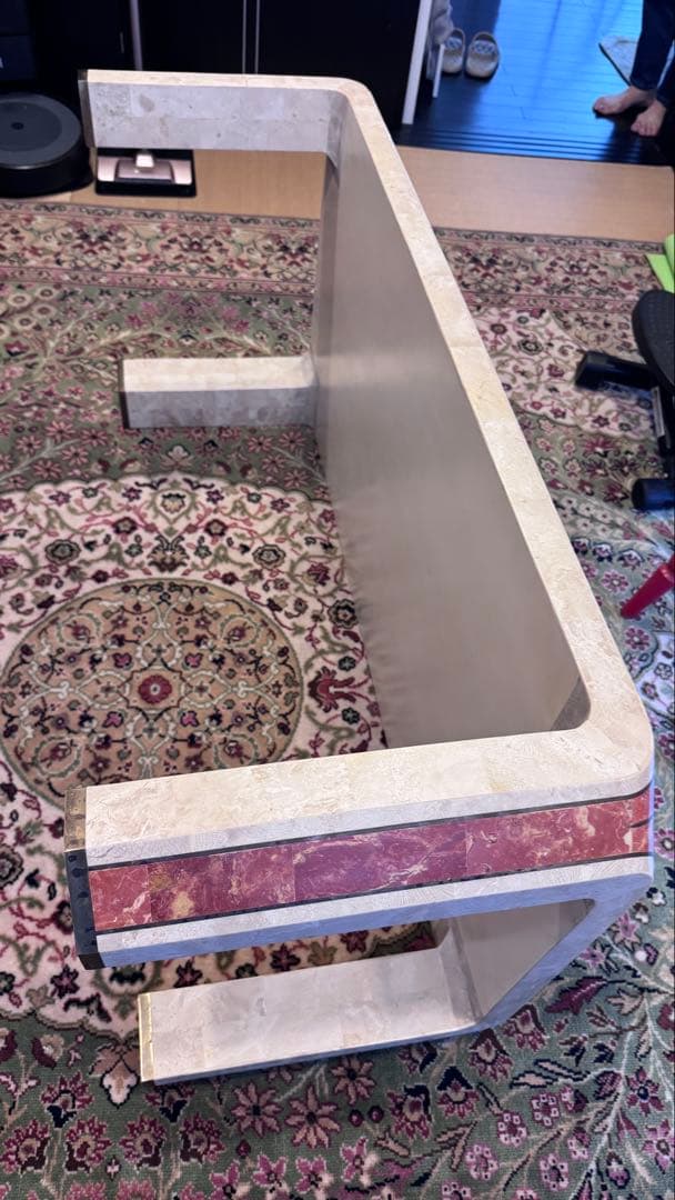 マーブル調ローテーブル