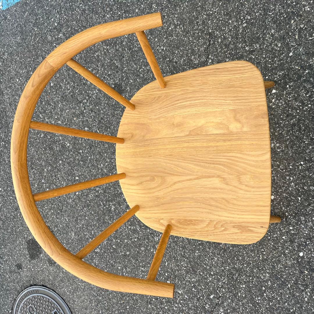 無印良品 オーク材 アームチェア 丸脚 天然木 木製 椅子