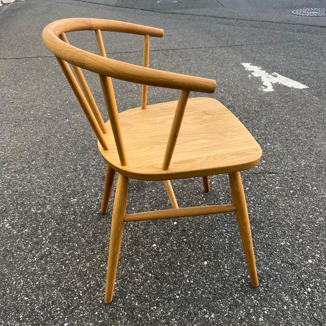 無印良品 オーク材 アームチェア 丸脚 天然木 木製 椅子