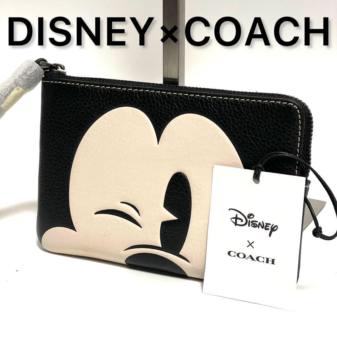 ✨未使用品✨DISNEY×COACHコーナージップ ポーチ ウインクミッキー