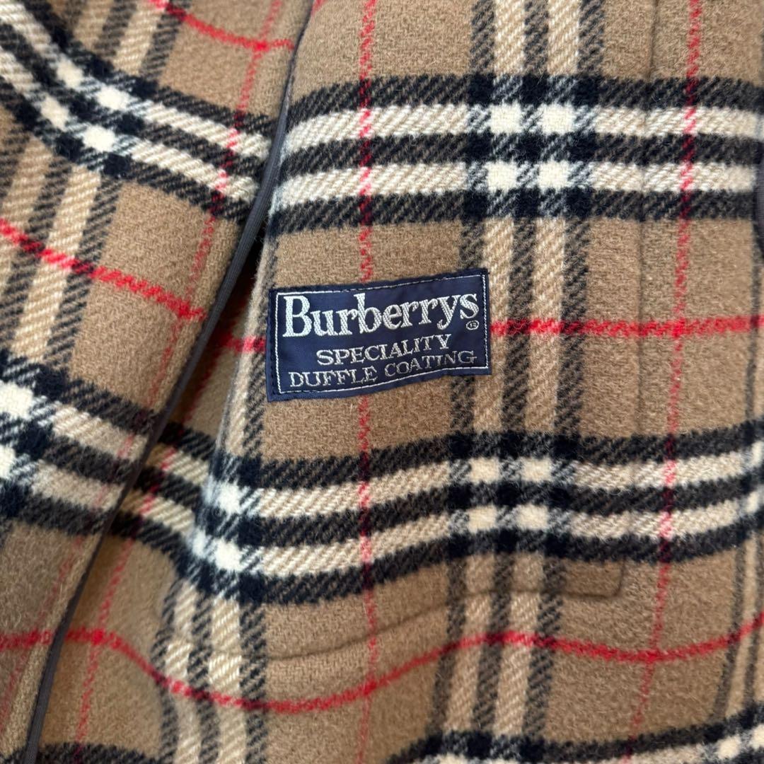 【大きめ3〜4L】バーバリー ダッフルコート　ノバチェック　キャメル　ウール