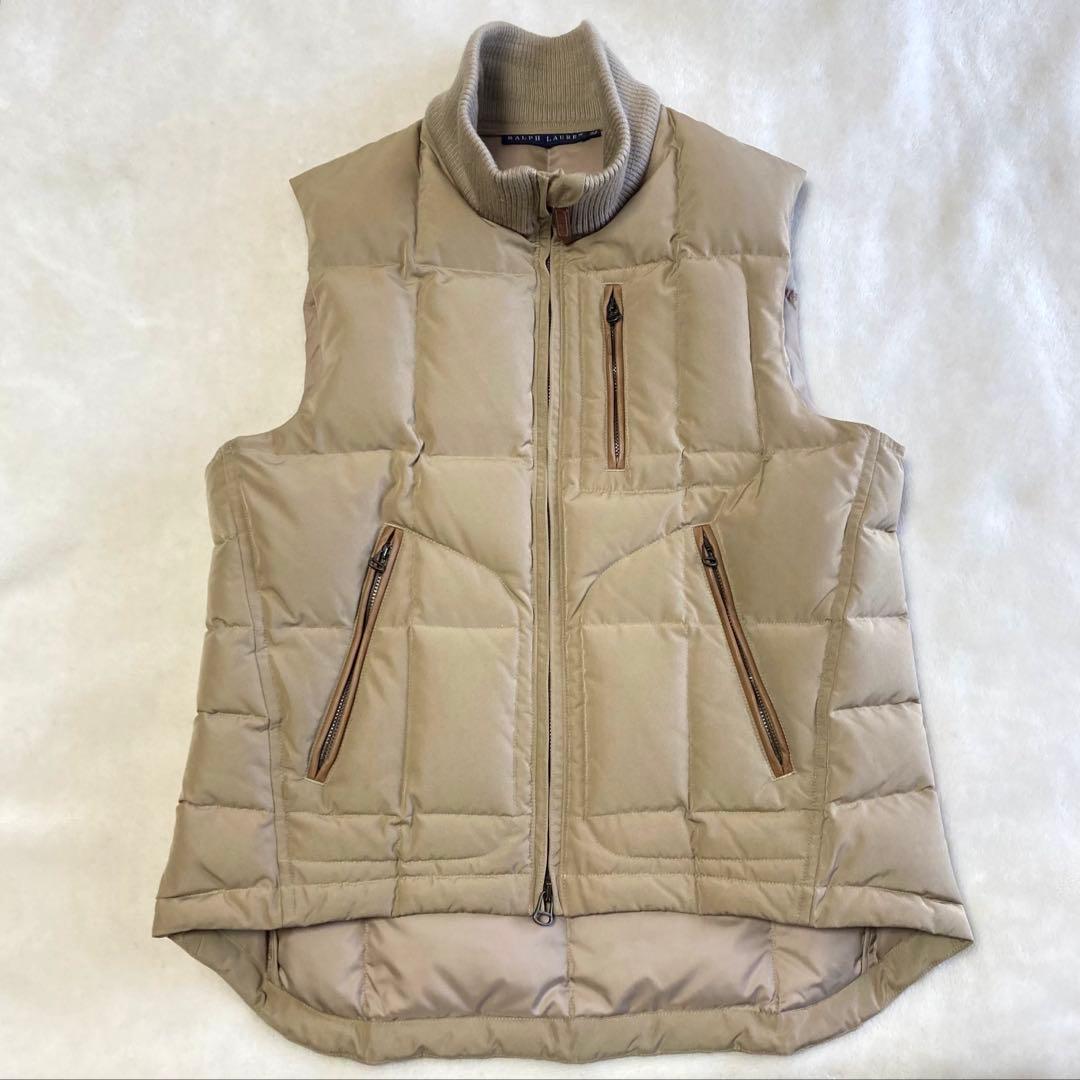 未使用級 ラルフローレン ニットダウンベスト ベージュ
