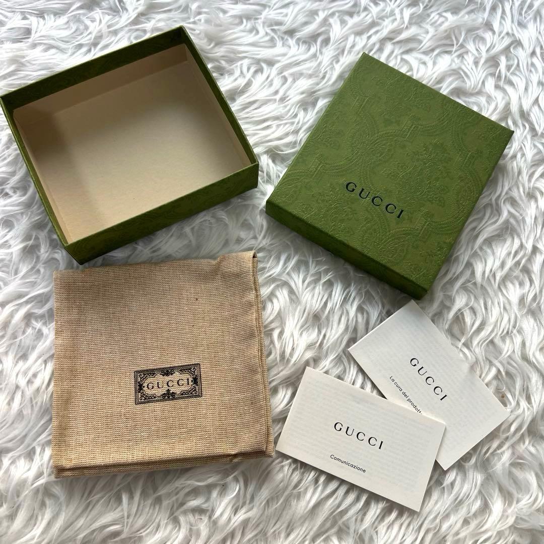 GUCCI グッチ 二つ折り財布 黒 レザー アニマリエ ゴールド金具 小銭入れ