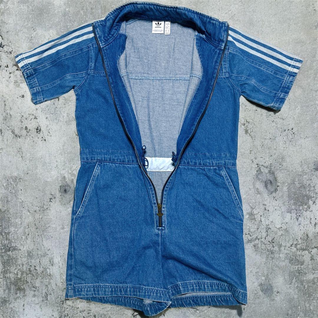 adidas NiziUマヤ着用 あのちゃん着用 ジャンプスーツ デニム M
