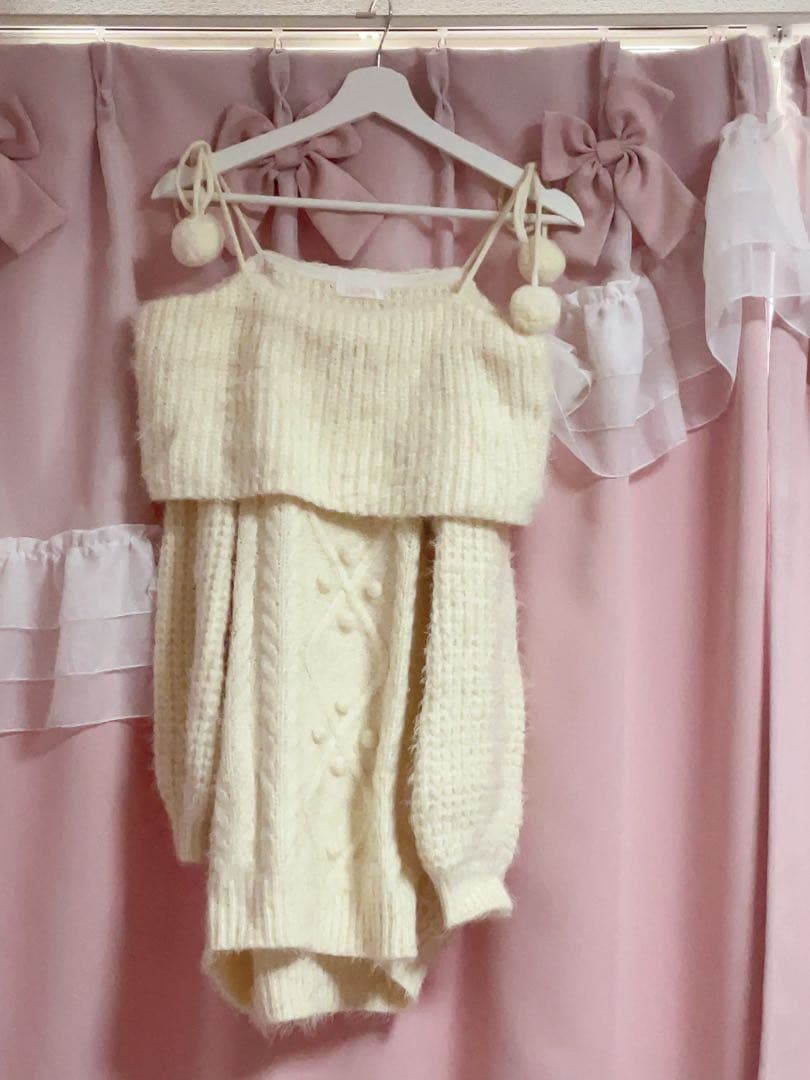 LIZLISA オフショルニットワンピース